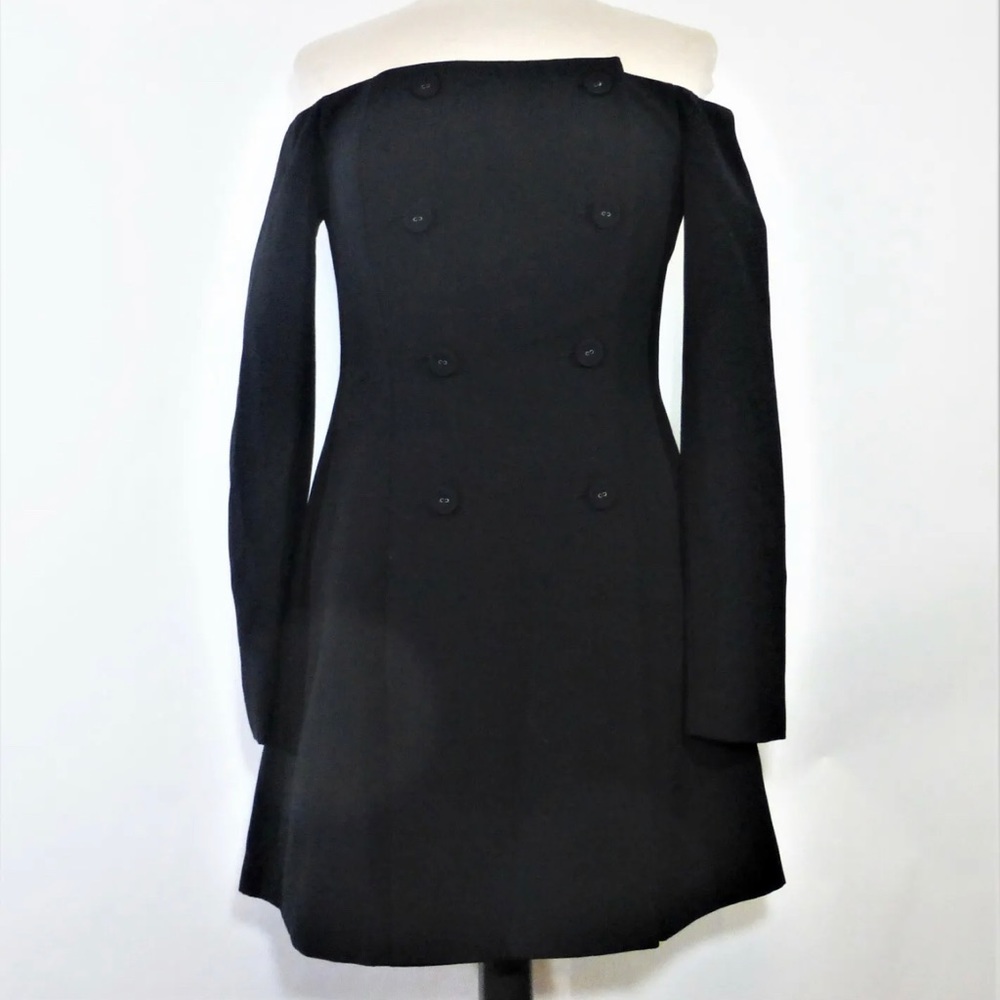 Bcbg Maxazria off shoulder long sleeve black blaser dress size S